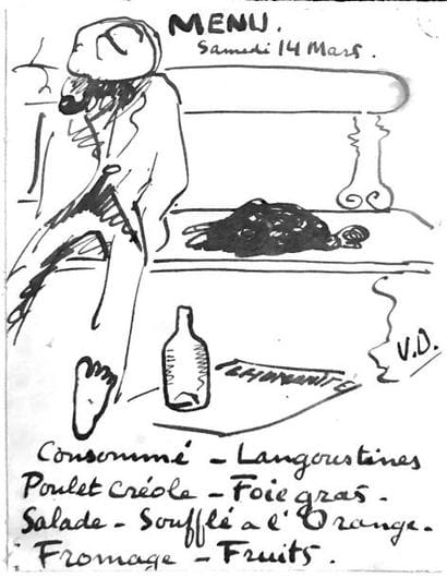 KEES VAN DONGEN (1877-1968) Menu du samedi...