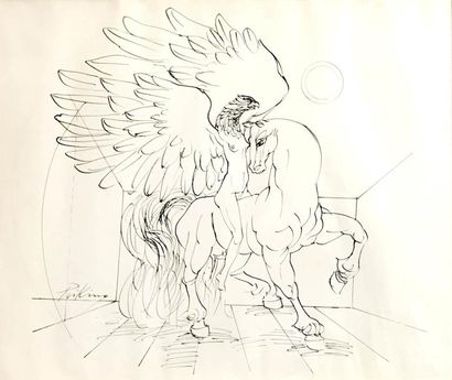 FRANZ PRIKING (1929-1979) Femme ailée à tête...