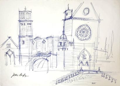 JEAN DUFY (1888-1964) Vue de la Basilique...