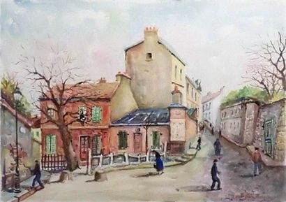 CHARLES FÉOLA (1917-1994) Les passants Aquarelle...