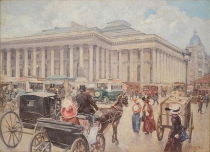 LEON ZEYTLINE (1885-1962) Elégante en calèche,...