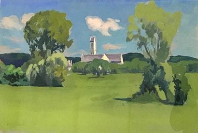 CHARLES GUILLOUX (1866 - 1946) Paysage à...