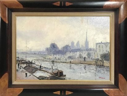 JEAN-PIERRE DUBORD (Né en 1949) Le Port Huile...