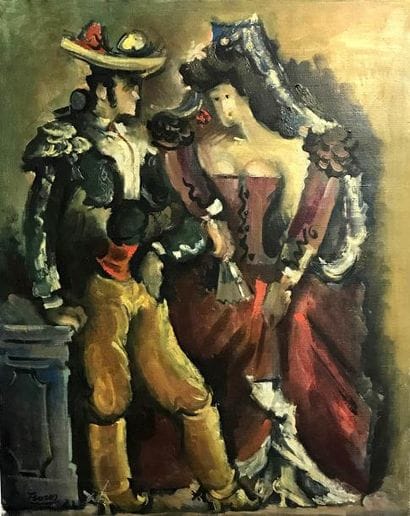 PEDRO FLORES (1897-1967) Couple d’espagnols...