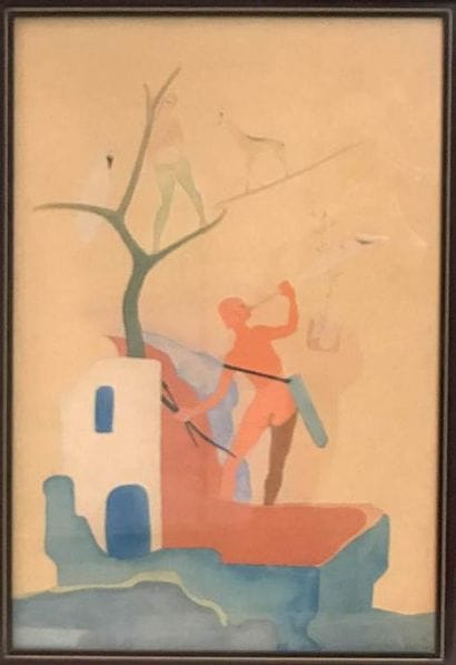 JEAN DE BOSSCHERE (1881-1953) L’archer Aquarelle,...