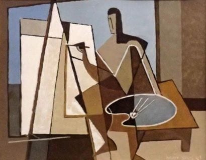 Charles MÉRANGEL (1908-1993) Le peintre à...