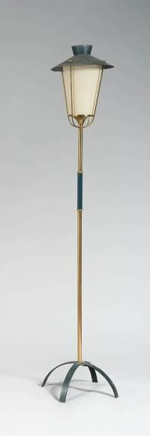 ARLUS Lampadaire à fut cylindrique en métal...