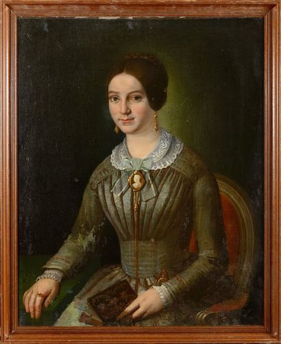 ECOLE XVIIIème siècle ? Portrait de femme...