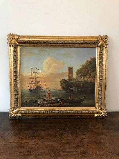 Dans le gout de VERNET Bord de mer animé...