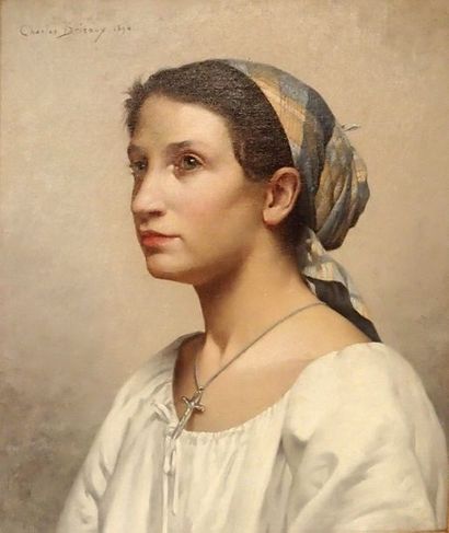 Jules-Charles BRICOUX (XIX-XX) Portrait d'une...