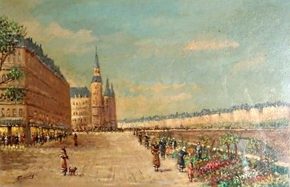 Paulette BARDY (XX) Le Marché aux fleurs...