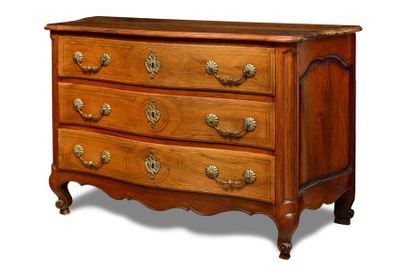 COMMODE DE PORT en acajou et noyer à côtés...