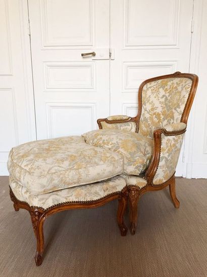 DUCHESSE brisée en bois naturel mouluré et...
