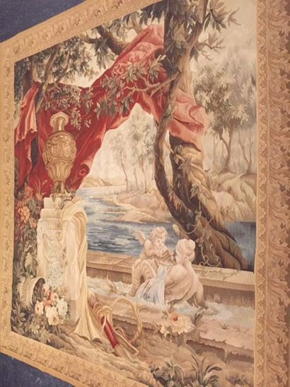 Dans le style de BEAUVAIS Fine tapisserie...