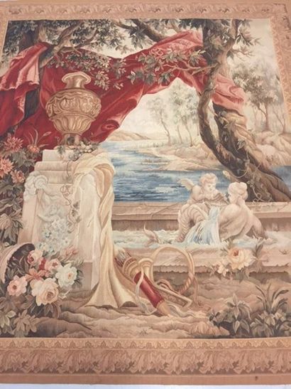 Dans le style de BEAUVAIS Fine tapisserie...