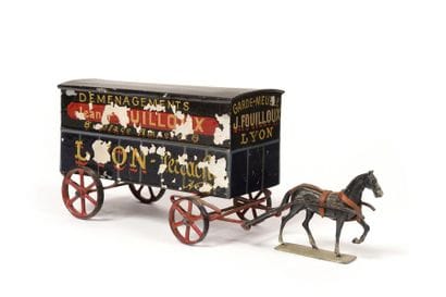 Attelage hippomobile avec remorque de déménagement...