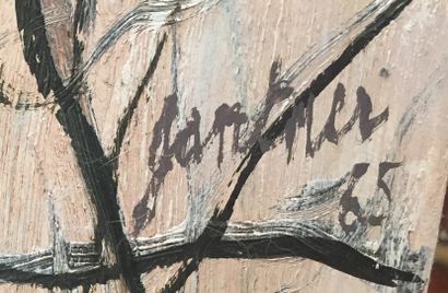 Bernard GANTNER (1928-2018) Paravent en bois...