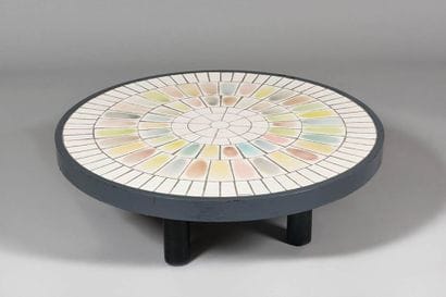ROGER CAPRON (1922-2006) Table basse à plateau...