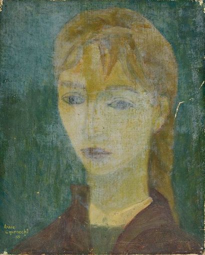 ANNIE CZARNECKI (XXe) Jeune femme blonde,...