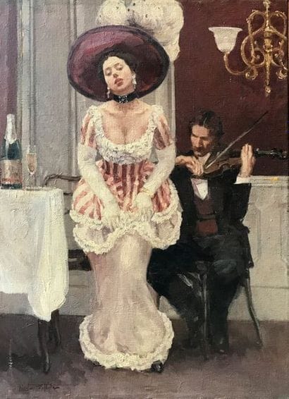 LEON ZEYTLINE (1885-1962) La révérence Huile...