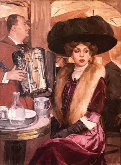 LEON ZEYTLINE (1885-1962) Ambiance Huile...