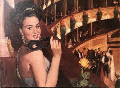 LEON ZEYTLINE (1885-1962) Au théâtre Huile...