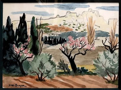 YVES BRAYER (1907-1990) Paysage de Provence...