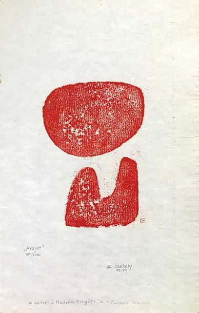 PIERRE SZÉKELY (1923-2001) Ararat Estampe...