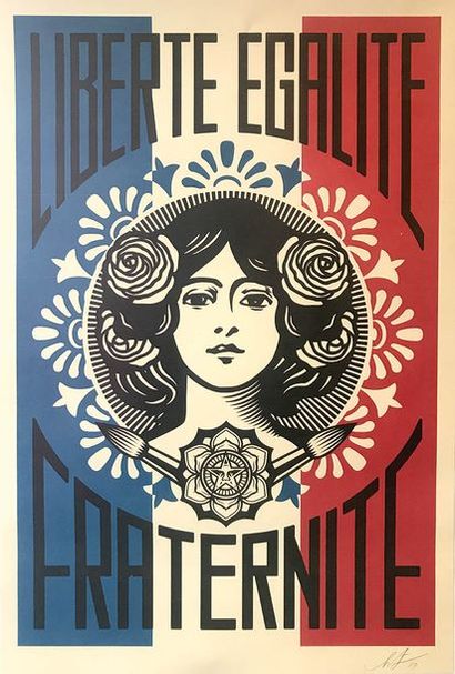 SHEPARD FAIREY (Né en 1970) Liberté Egalité...