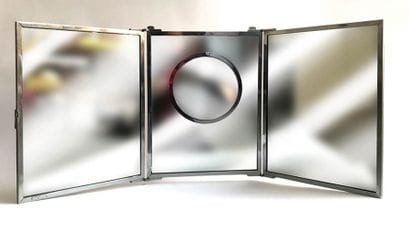 TRAVAIL FRANÇAIS DES ANNEES 1930 Miroir triptyque...