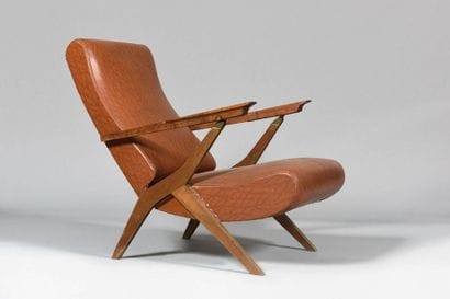 ANTONIO GORGONE (XXe) Fauteuil à dossier...