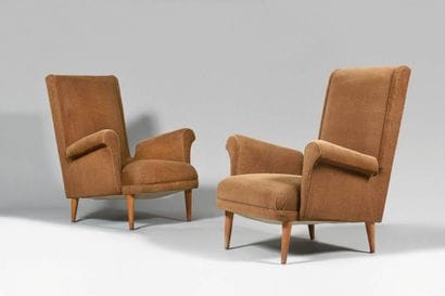 TRAVAIL DES ANNEES 1950 Paire de fauteuils...