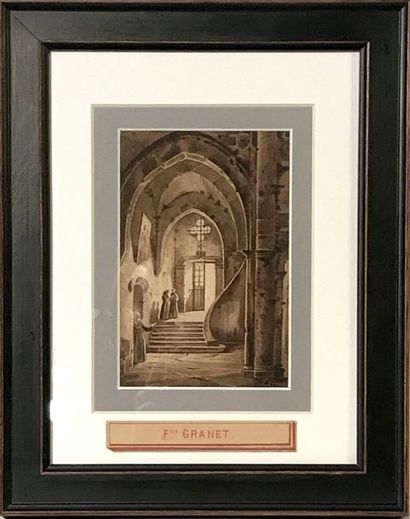 François-Marius GRANET (1775-1849) Intérieur...