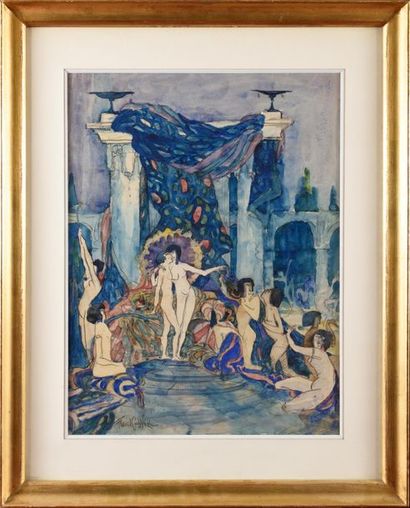 Franck WILL (1900-1951) La Célébration, Intérieur...