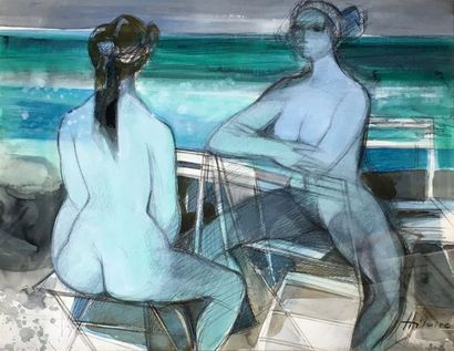 Camille HILAIRE (1916-2004) Les baigneuses...