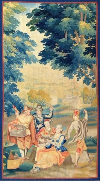 LILLE Carton d'après Antoine Watteau Belle...