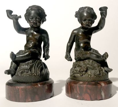 D'après CLODION Putto et Enfant Bacchus Paire...
