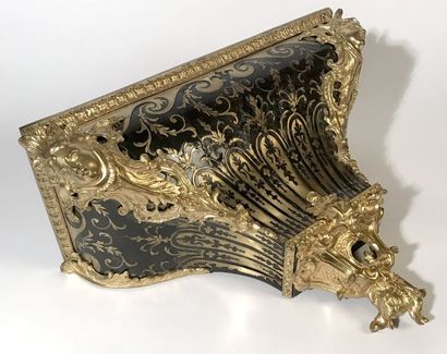 
CONSOLE DE CARTEL en placage d'écaille brune...