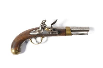 Pistolet d’arçon à silex modèle An XIII à...