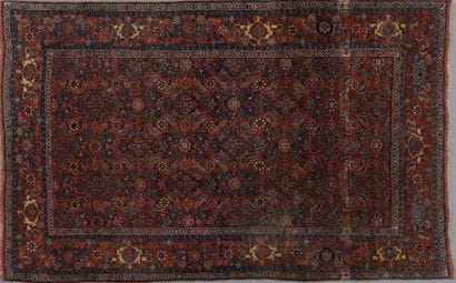 Tapis Bidjar en velours de laine sur fondations...