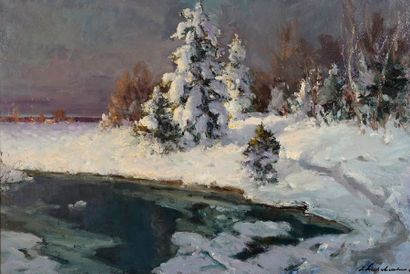 Georges LAPCHINE (Moscow, 1885 - 1950).
Snow-covered...