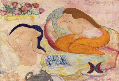 Linda LE KINFF (née en 1949). 
Deux odalisques...
