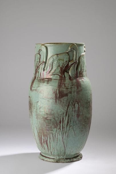 Émile MULLER (1823-1889).
Vase en céramique...