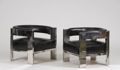 Paire de fauteuils, la structure en acier,...