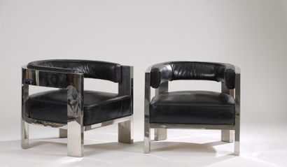 Paire de fauteuils, la structure en acier,...