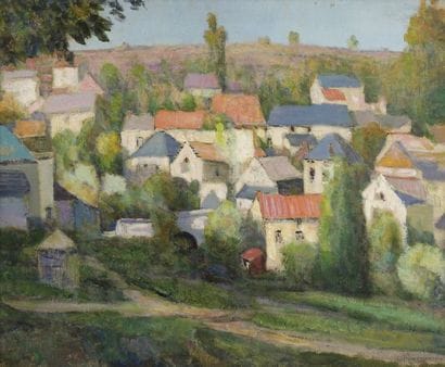 Victor CHARRETON (1864-1936).
Vue d'un village...