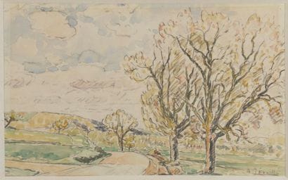 André LEVEILLÉ (1880-1963).

Paysage de campagne...