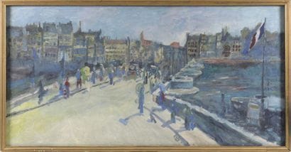 École française du XXe siècle.
Pont-Neuf.
Huile...