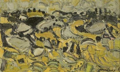 André COTTAVOZ (1922-2012).
Vue de Certaldo.
Huile...