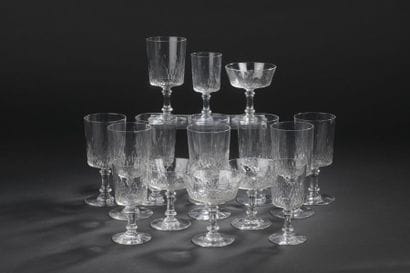 BACCARAT. 
 Glass service part in cut crystal...
